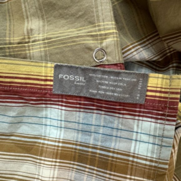 Fossil 54 Wester Plaid Shirt‎ Mens XL NWT Long Sleeve Button-Up Cotton Collared - Picture 13 of 14